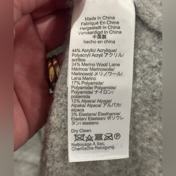 NWT J. Crew Light Gray Cardigan with Gold Buttons - Picture 6 of 6